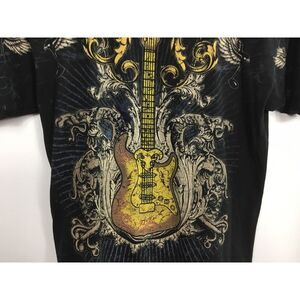 Tycoon Mens T-shirt Sz XL Black Dragon‎ Guitar Rock Roll graphic Print Made USA